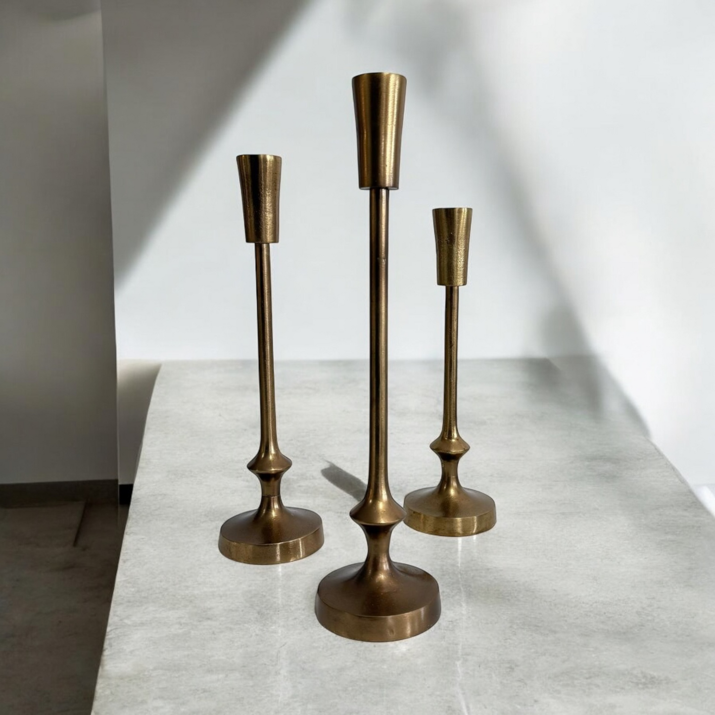 Gold Finish Candle Pillars