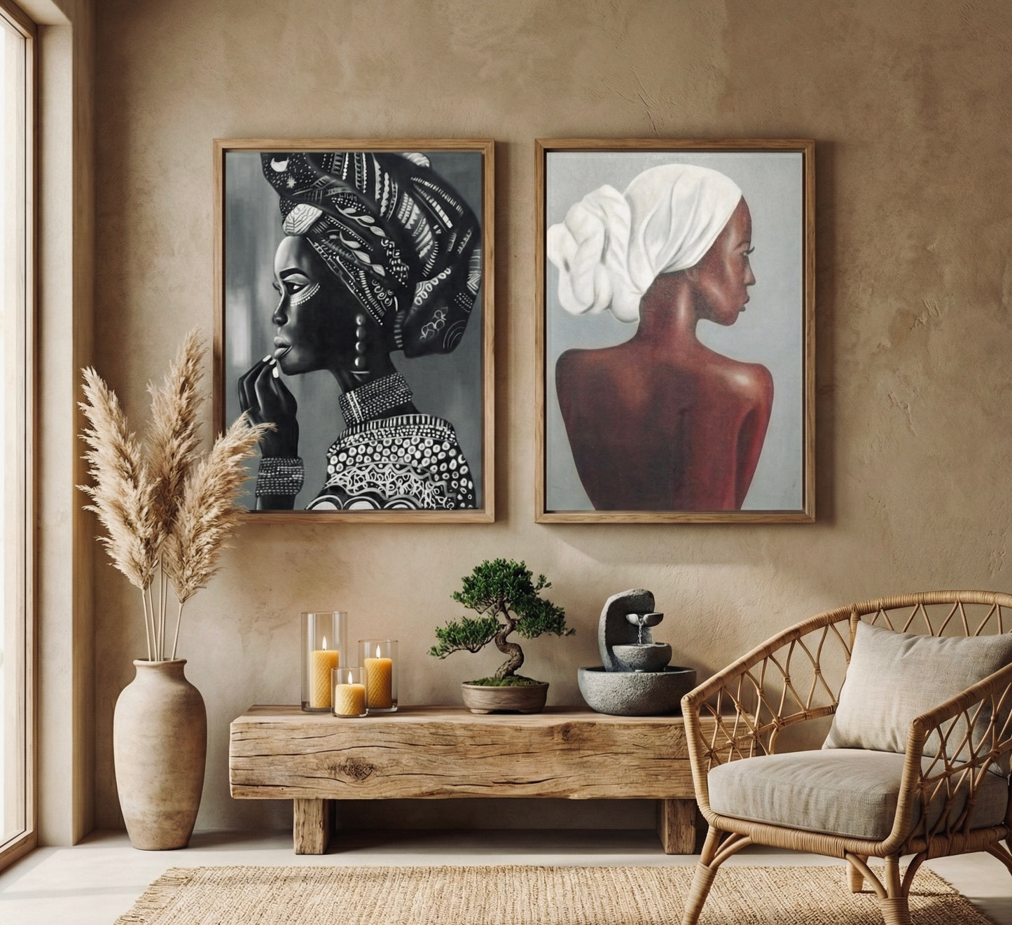 Hand-Painted Art – Portraits of African Women-Bespoke designs and custom sizes available