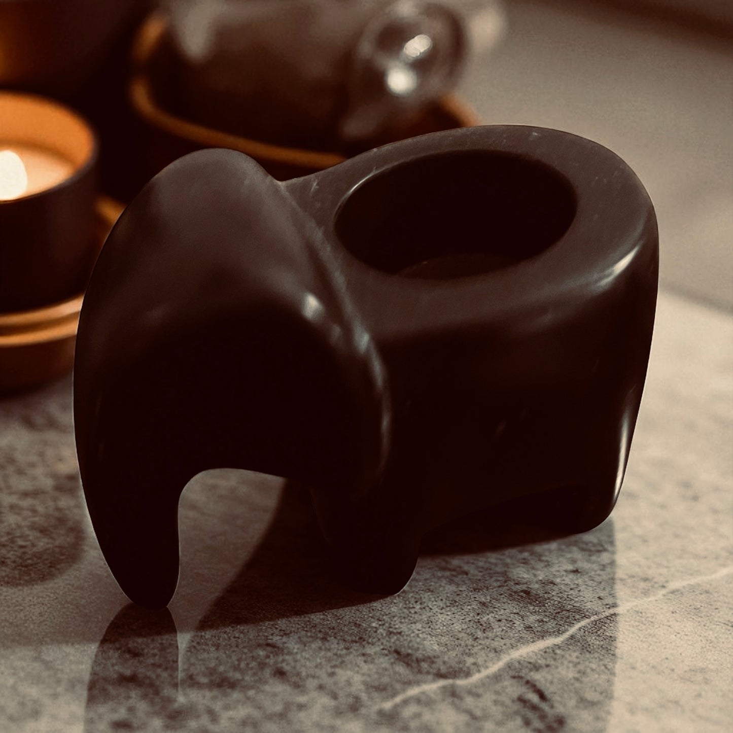 Maasai Rosewood Elephant Tea Light Holder